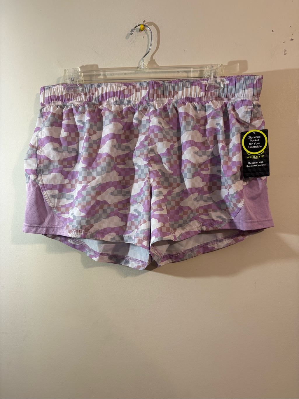 Athletic Works Women's Xl Running Shorts Lavender Built-In Liner Pockets Nwt — image 2 of 8